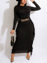 Lässiges Maxikleid mit Fransen